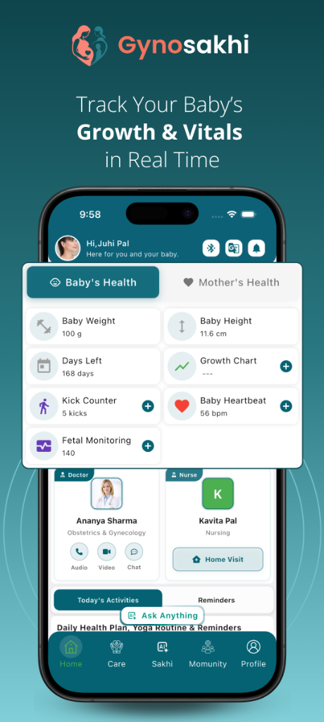 Gynosakhi App Baby Stats Tracker